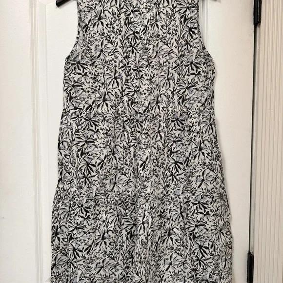 Lucky Brand 100% Linen Tiered Dress Womens S Bluebell Floral Sleeveless NEW - Picture 4 of 11
